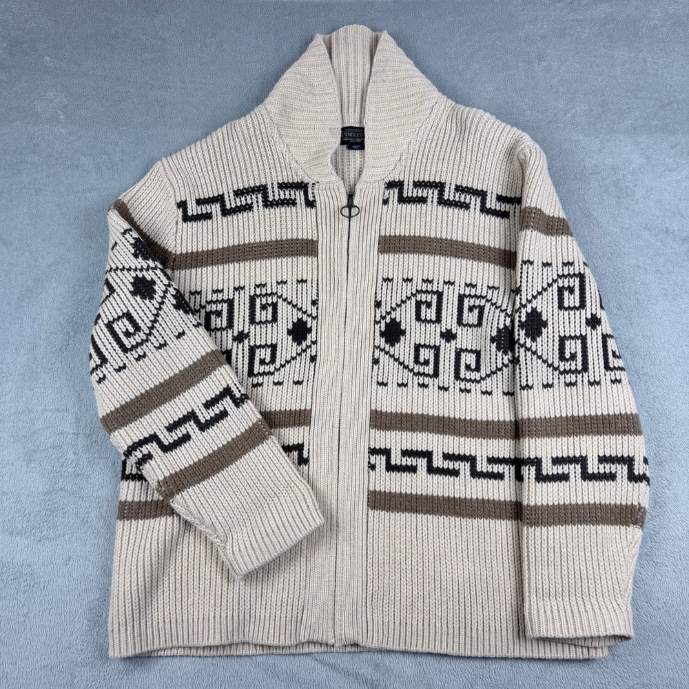 Pendleton Westerley Big Lebowski Cardigan The Dude XXL Lambswool FullZip Sweater